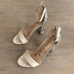 Sam Edelman Tan Heels with Snakeskin